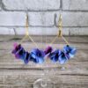 Boucle d'oreille fleurs séchées camaïeu violet /bleu