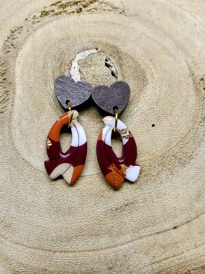 collection cœur bois Bordeau /terracotta /blanc