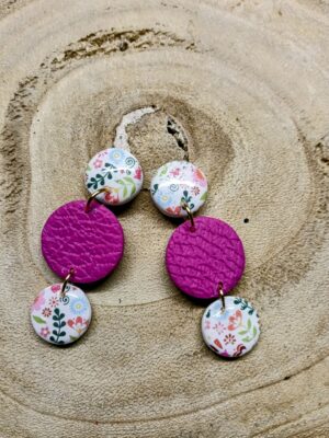 collection fuchsia fleurie effet cuir