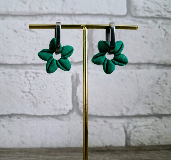 Pampilles fleur de tiaré vert (avec créole 15€ ,  sans 8€)