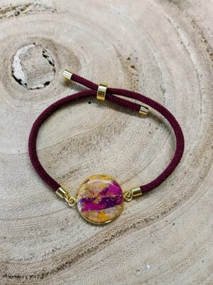 Bracelet argile polymère camaïeu violet /doré