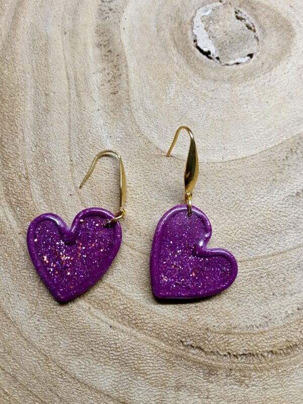 collection  cœur violet paillette