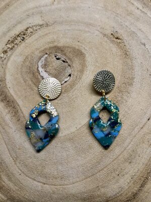 collection  camaïeu bleu /feuille d'or