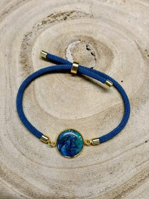 Bracelet argile polymère camaïeu bleu
