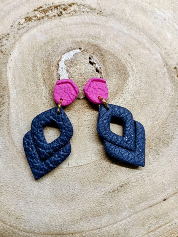 collection  fuchsia   / bleu effet cuir