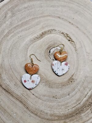 collection  cœur rose gold   /fleurs champêtre