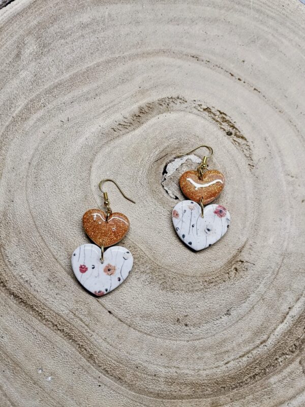 collection  cœur rose gold   /fleurs champêtre