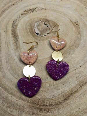 collection  cœur rose gold  /cœur violet