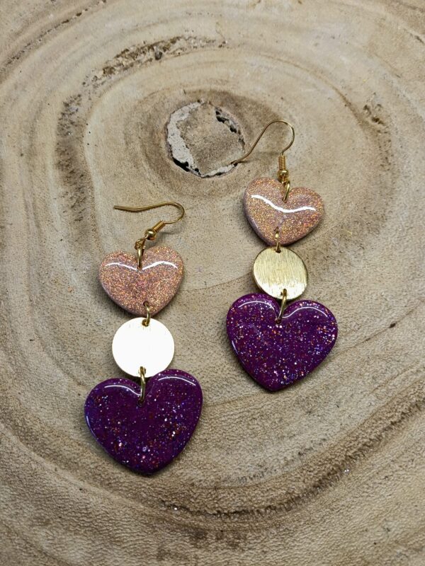 collection  cœur rose gold  /cœur violet