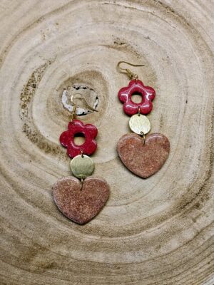 collection  cœur rose gold  /fleurs fuchsia