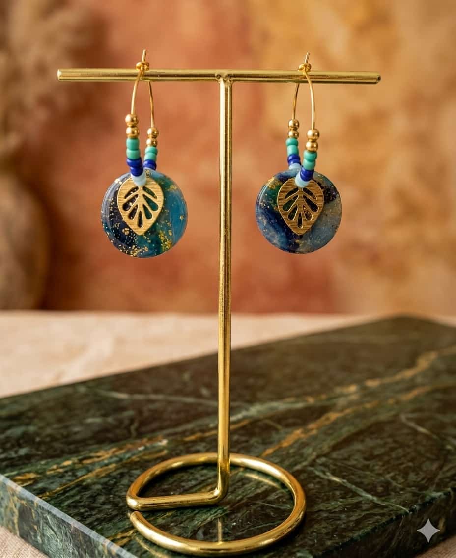 Collection perles de rocailles camaïeu bleu/vert