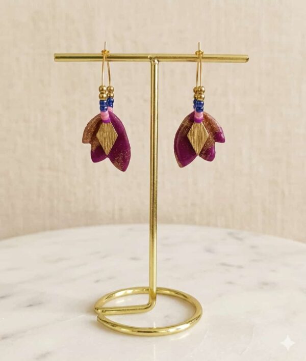 Collection perles de rocailles  camaïeu violet/doré