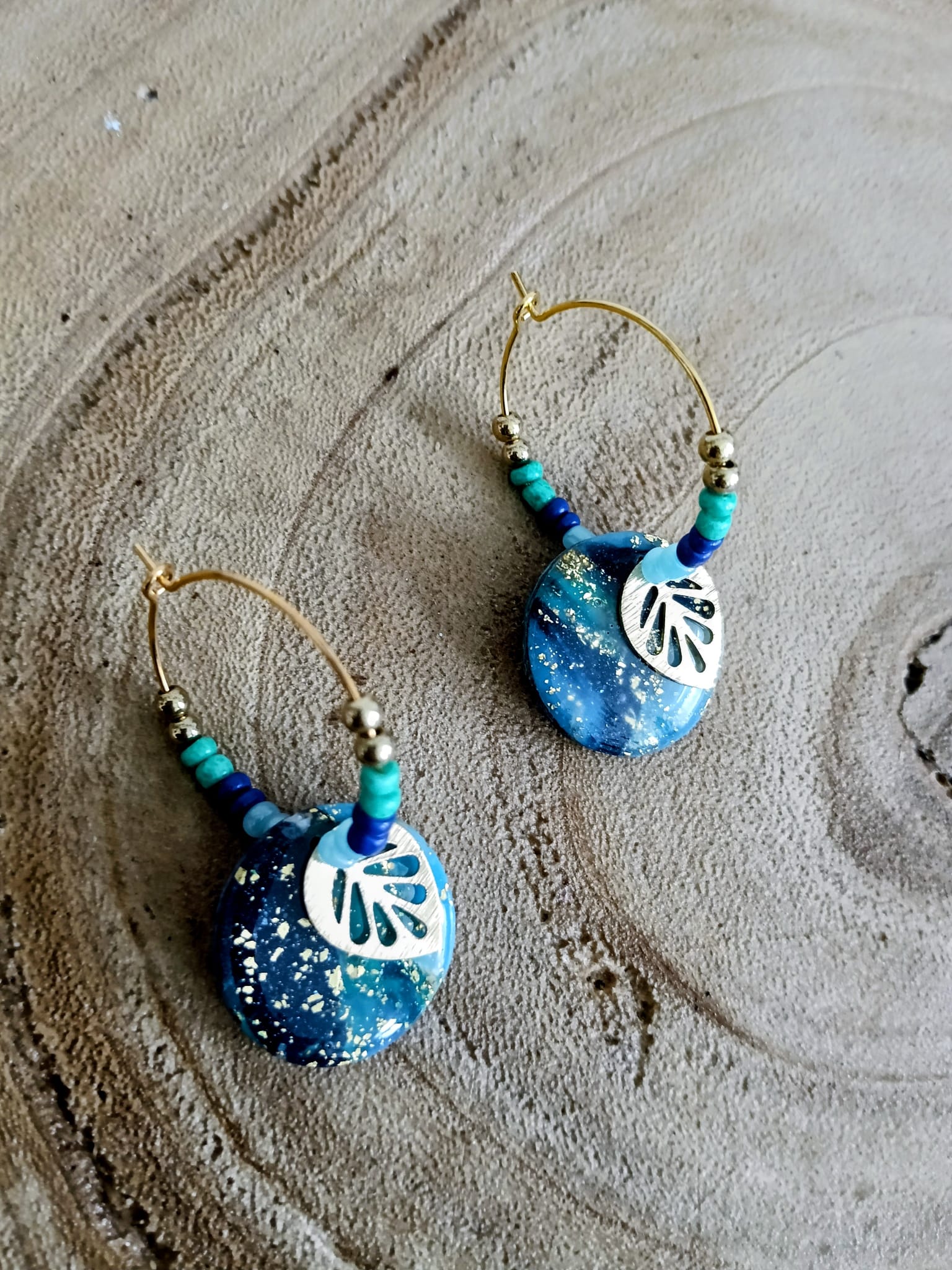 Collection perles de rocailles camaïeu bleu/vert