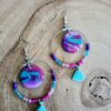 Collection perles de rocailles camaïeu fuchsia / turquoise