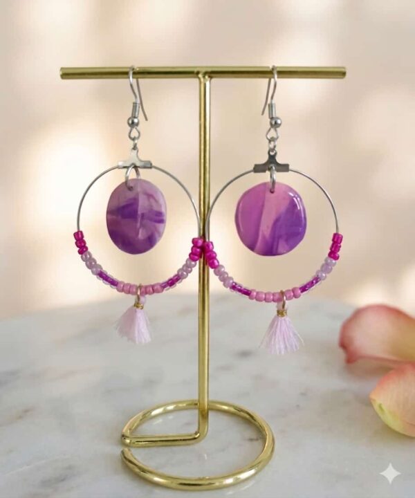 Collection perles de rocailles camaïeu violet  / mauve