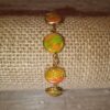Bracelet argile polymère jaune /orange /vert/feuille d'or