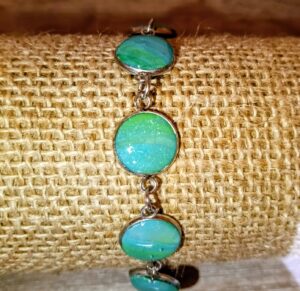 Bracelet argile polymère turquoise / vert