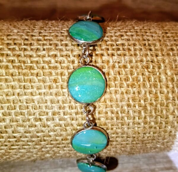 Bracelet argile polymère turquoise / vert
